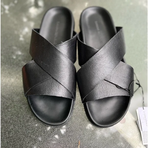 Banana Republic Crossover Leather Sandals Vegan Leather Crossover Sandals | Banana Republic Factory main image 3